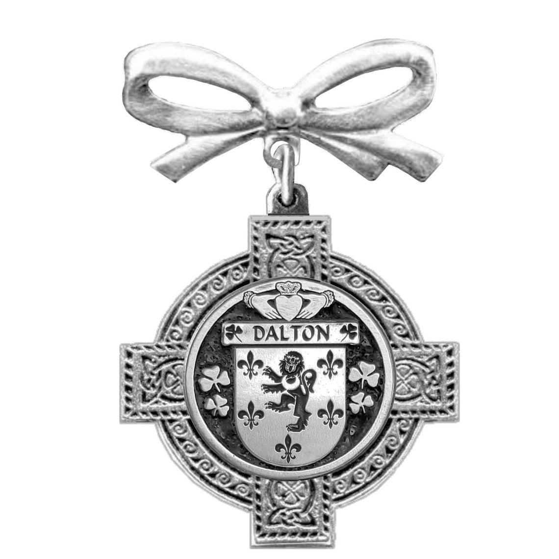 Dalton Irish Coat of Arms Celtic Cross Bow Brooch Etsy