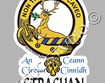 Strachan Clan Crest Decal | Custom Scottish Heritage Car & Laptop Stickers