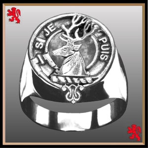 Bague écusson du clan écossais de Colquhoun GC100 ~ Argent sterling et or carat