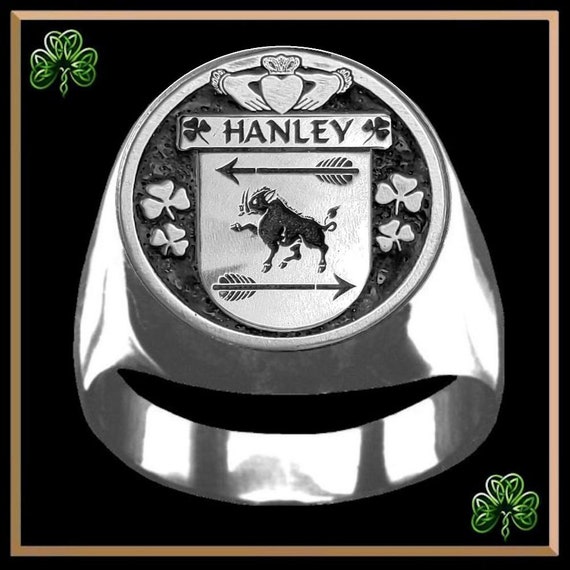 Hanley Irish Coat of Arms Gents Ring IC100 Etsy
