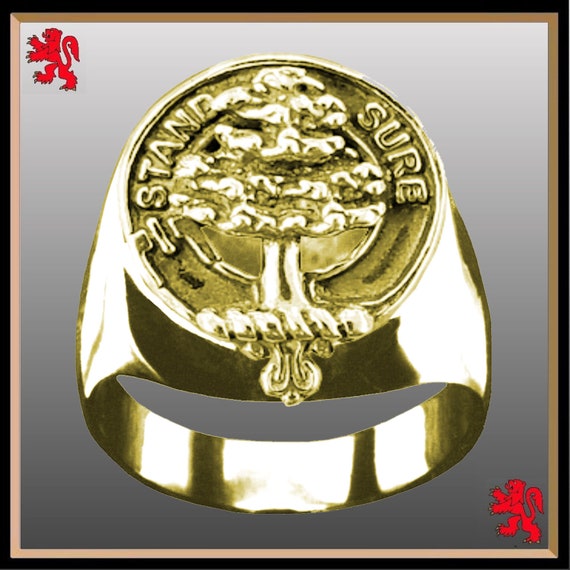 Colville Scottish Clan Crest Ring GC100 Sterling Silver and