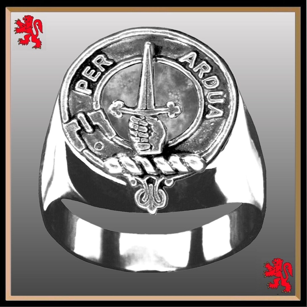 Macintyre Ring Macintyre Scottish Clan Crest Ring GC100 ~ Sterling Silver and Karat ...