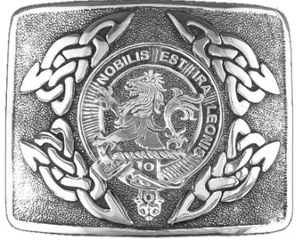 Stuart Clan Crest Interlace Kilt Buckle, Scottish Badge