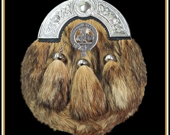 Watson Scottish Clan Crest Badge Dress Fur Sporran