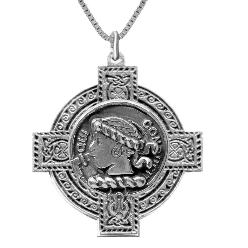Borthwick Clan Crest Celtic Cross Pendant Scottish ~ CLP04
