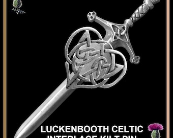 Luckenbooth Celtic Interlace Scottish Kilt Pin