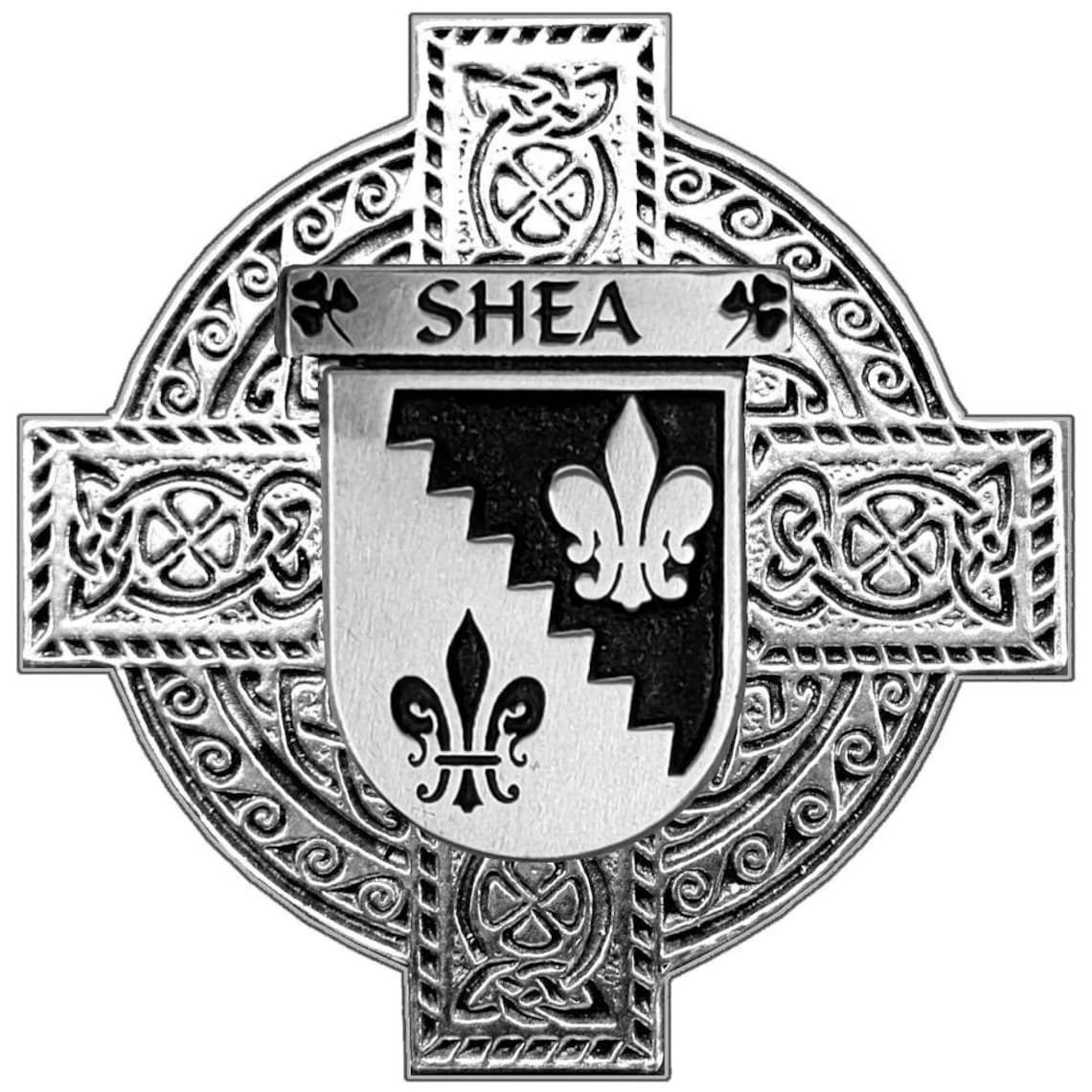 Shea Irish Coat of Arms Celtic Cross Badge - Etsy