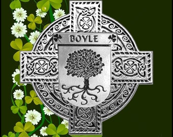 Irish Coat of Arms Celtic Cross Badge ~All Irish Names