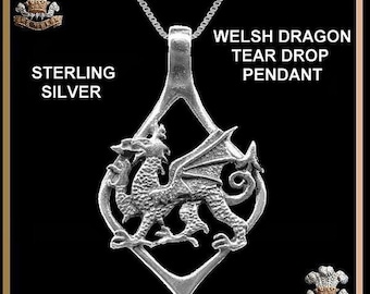 Walisischer Drache Tear Drop Anhänger Symbol von Wales