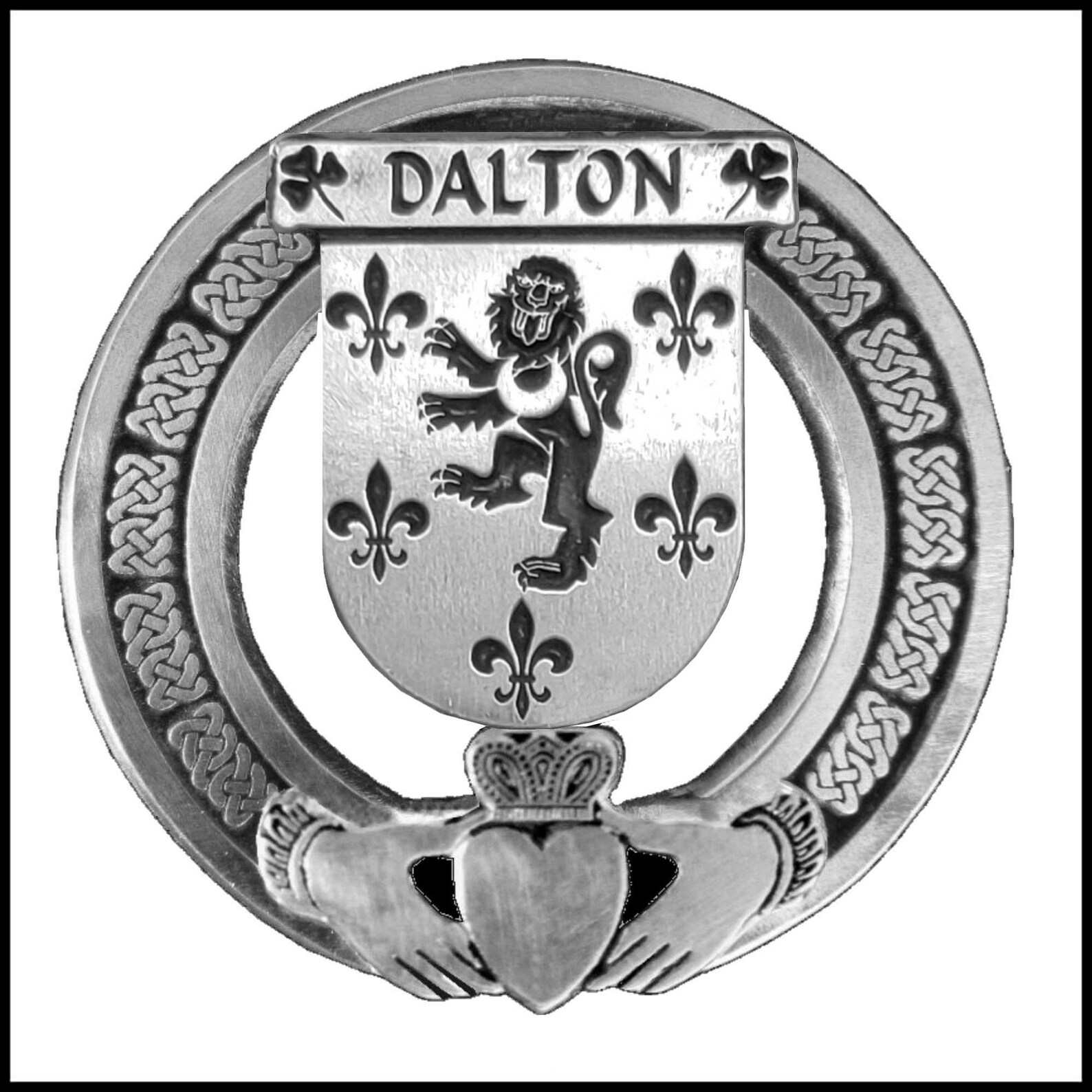 Dalton Irish Claddagh Coat of Arms Badge Etsy