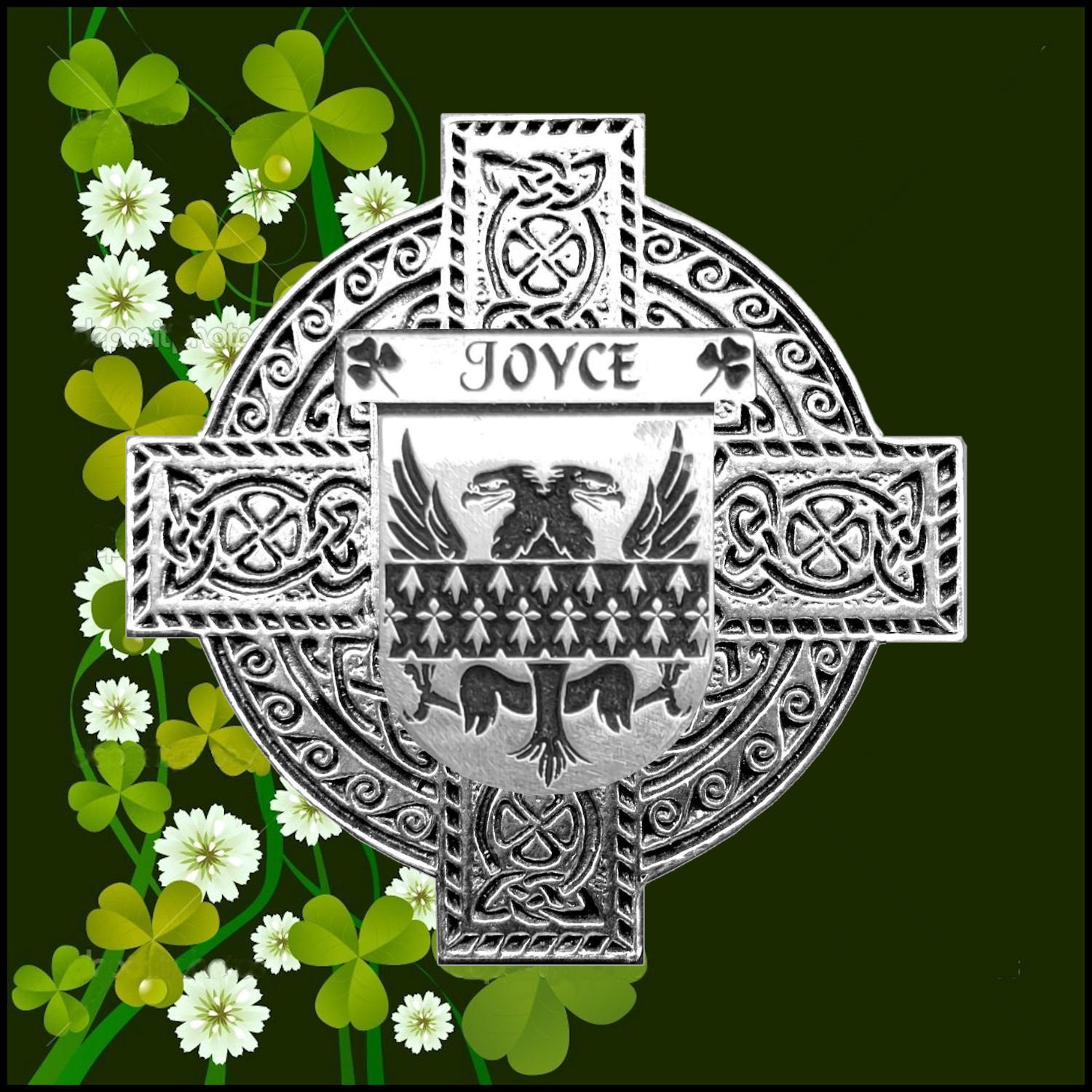 Joyce Irish Coat of Arms Celtic Cross Badge Etsy