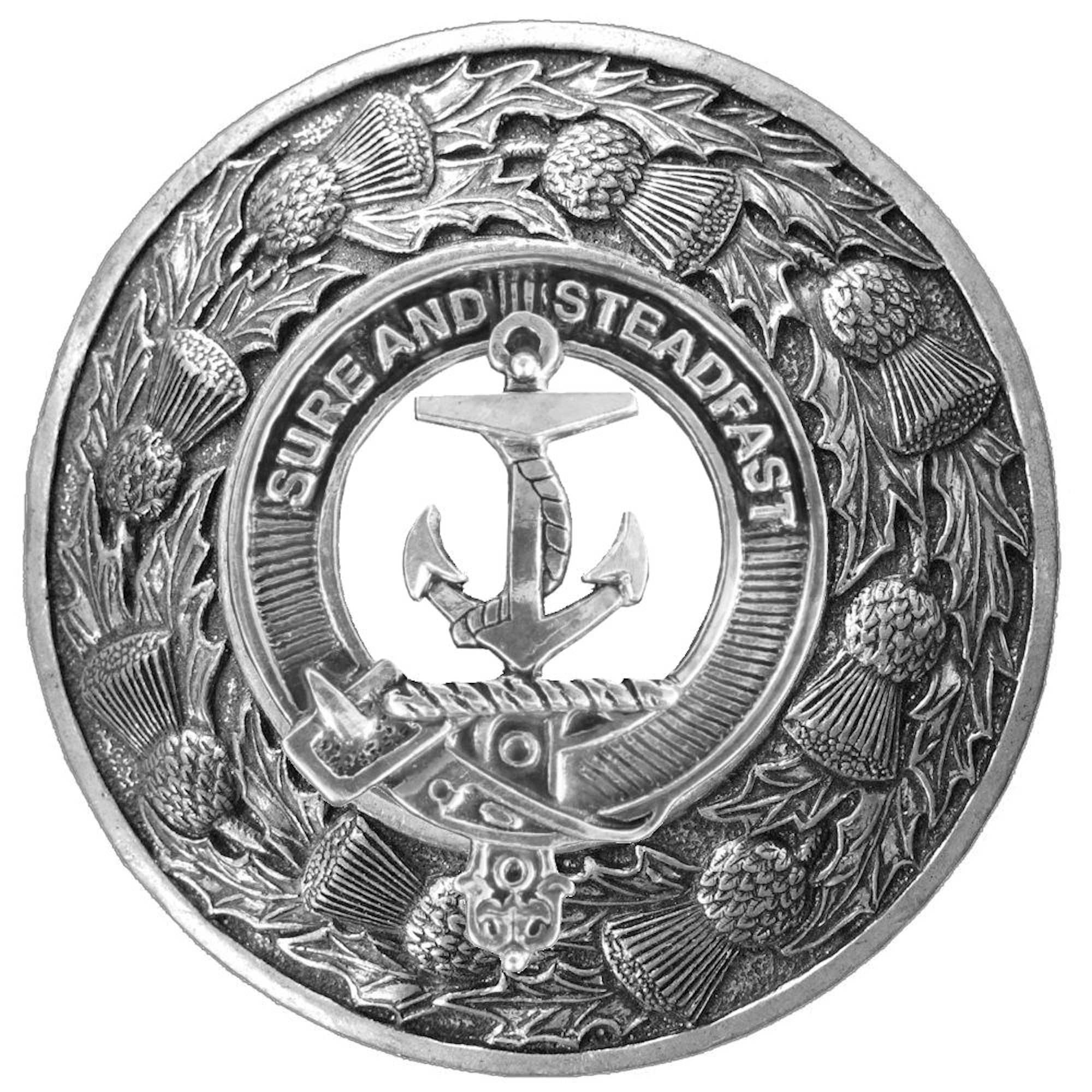 Clark(e) Clan Badge Scottish Plaid Brooch