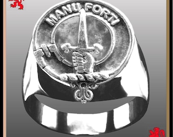 Anillo con el escudo del clan escocés MacKay GC100 ~ Plata de ley y oro de 10 quilates