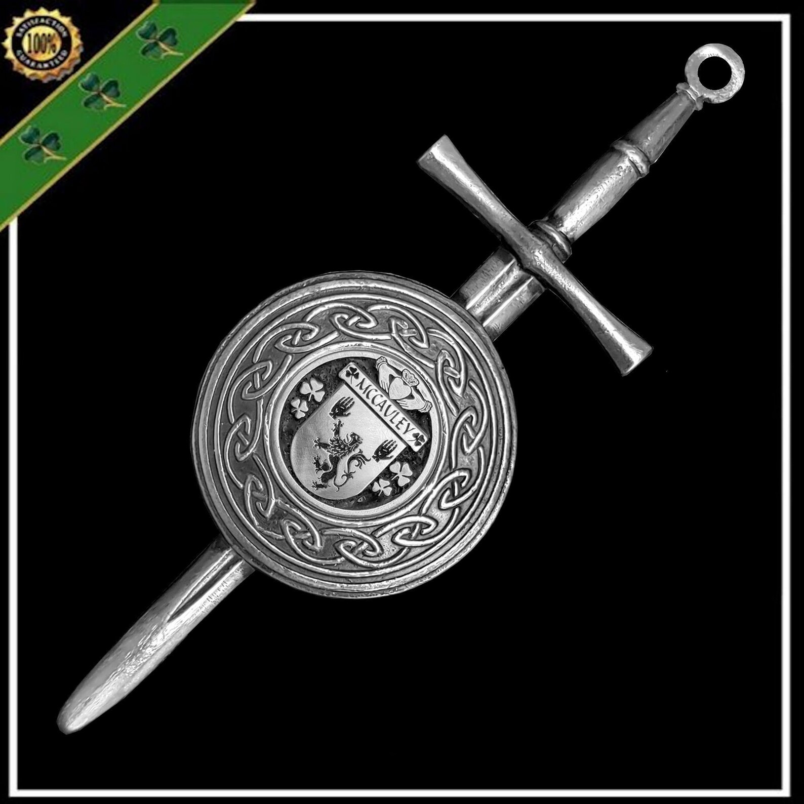 McCauley Irish Dirk Coat Of Arms Shield Kilt Pin Etsy