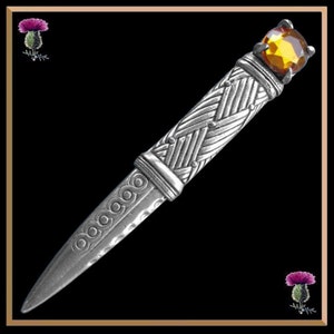 Cairngorm Sgian Dubh Regimental Pewter Kilt Pin