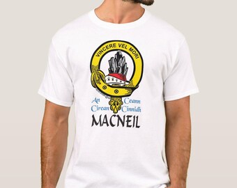 MacNeil Scottish Clan Crest Full T-Shirt, Family Crest Shirt