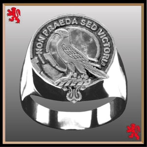 Chalmers Scottish Clan Crest Ring GC100  ~  Sterling Silver and Karat Gold