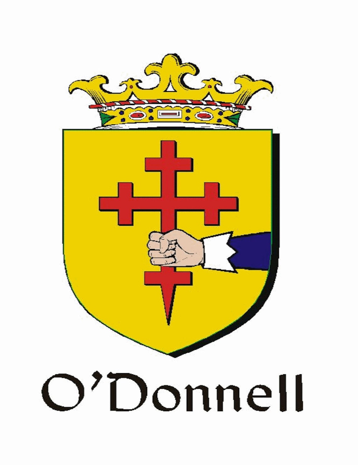 O'donnell Irish Coat of Arms Celtic Cross Badge Etsy