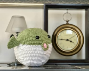 かぎ針編みのフグのぬいぐるみ – 手作りのあみぐるみ海洋動物のおもちゃ、ユニークなギフト
