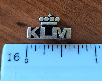 Vintage Metal KLM Royal Dutch Airlines Small Lapel Pin/Brooch with Crown & Cross