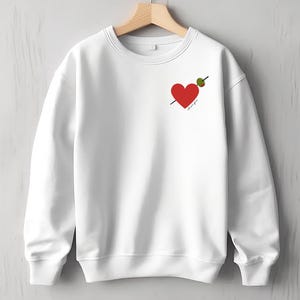 embroidered olive you crewneck sweatshirt