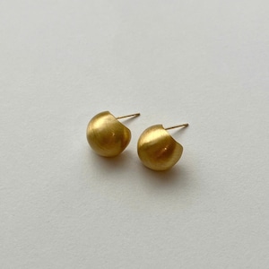 Matte Dome Stud Earrings: 18K Gold Plated Brass, Minimalist Jewelry