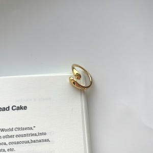 Open druppelring | Verstelbare 18K vergulde roestvrijstalen wikkelring