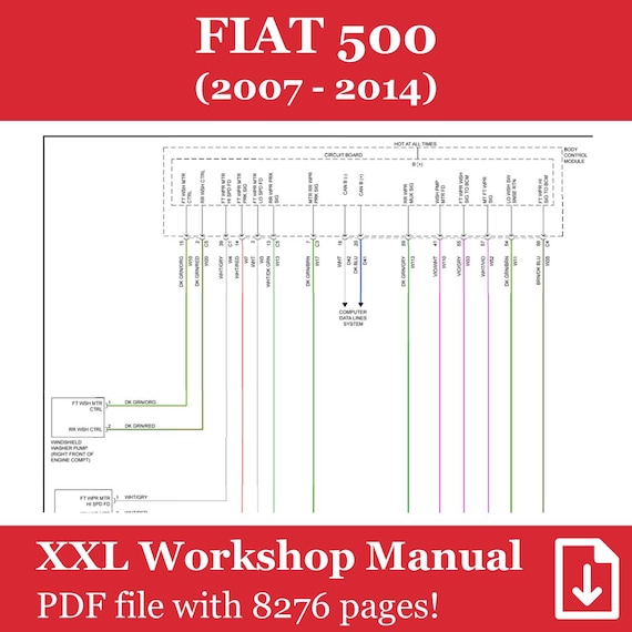 FIAT 500（モデル年2007-2014）：XXLワークショップマニュアル/修理