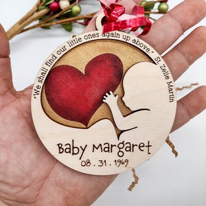 Miscarriage memorial ornament, custom hand painted wood ornament, Christian, St. Zellie, remembrance ornament, memorial gift, loss of baby