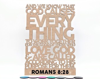 Romans 8:28/Faith stands/ wall art/ cut out words/cut out Scripture/ word art/ Scripture art