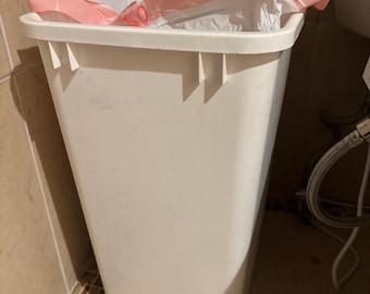 Kitchen Bathroom Trash Cans, Choose by Volume, White, Waste Basket for Under Counter/Kitchen/Office/Bedroom/Bathroom