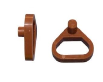 Plastic shelf hold down clip 5mm peg designed for 3/4″ thick shelving. Natural Color