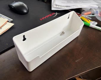 Wysuwana tacka z tworzywa sztucznego "Kangaroo" do szafek kuchennych, organizer do zlewu, biały, długość do wyboru, wytłaczany 3D, głębokość 2", wysokość 3"