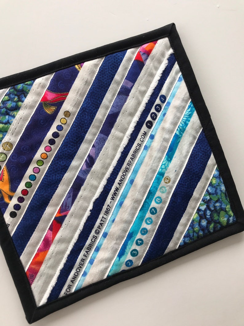 Insulated Pot Holder Quilted Selvedge Trivet Hot Pad Gift Etsy