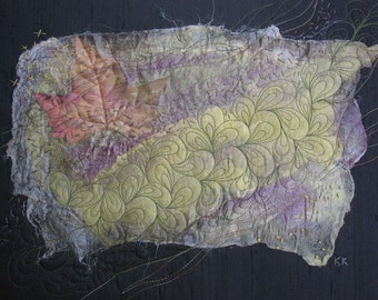 Silk Fusion Fibre Art / Mounted, Ready to Hang / Textile Art