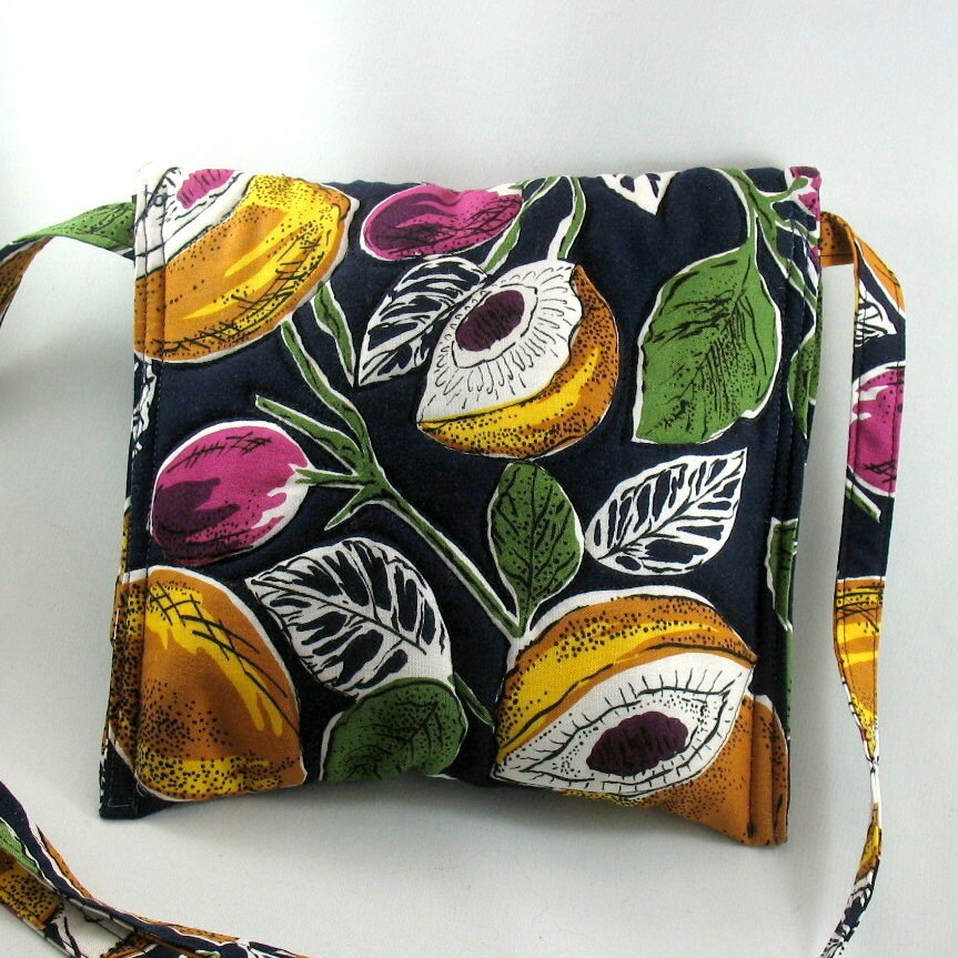 Crossbody Purse / Figs and Leaves / Reduced Price Etsy