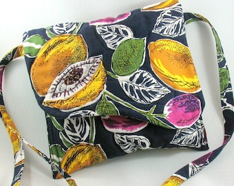 Crossbody purse / Figs and Leaves / Reduced price