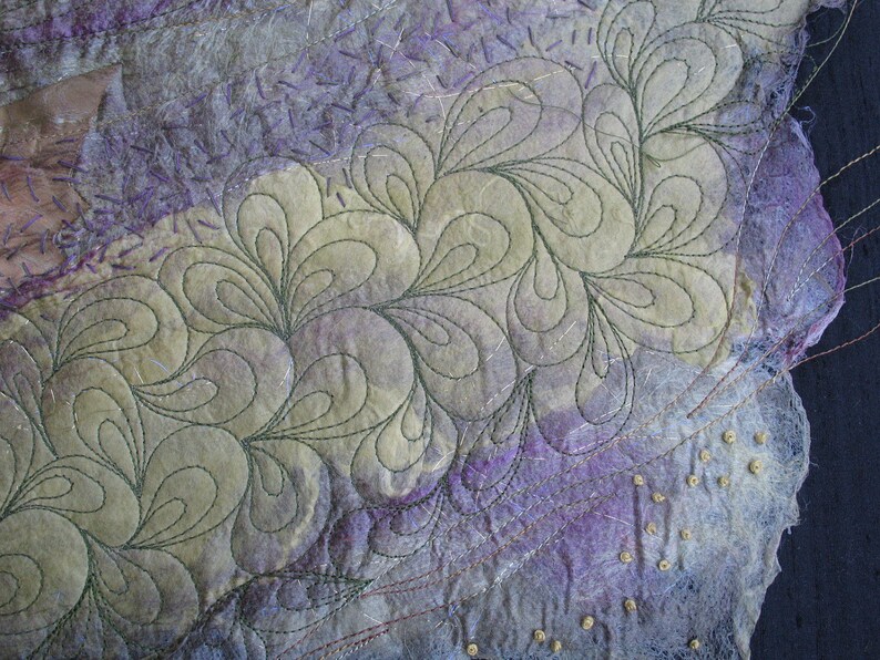 Silk Fusion Fibre Art / Mounted Ready to Hang / Textile ...