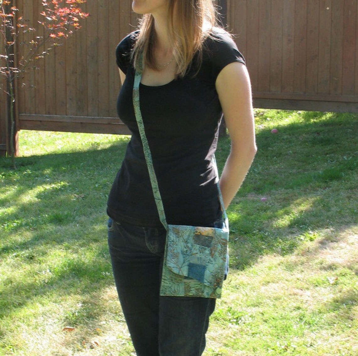 Crossbody Purse / Figs and Leaves / Reduced Price Etsy