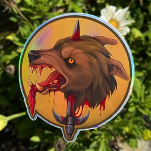 Werewolf Holographic Sticker, Slaughtered Lamb Wolf Sticker