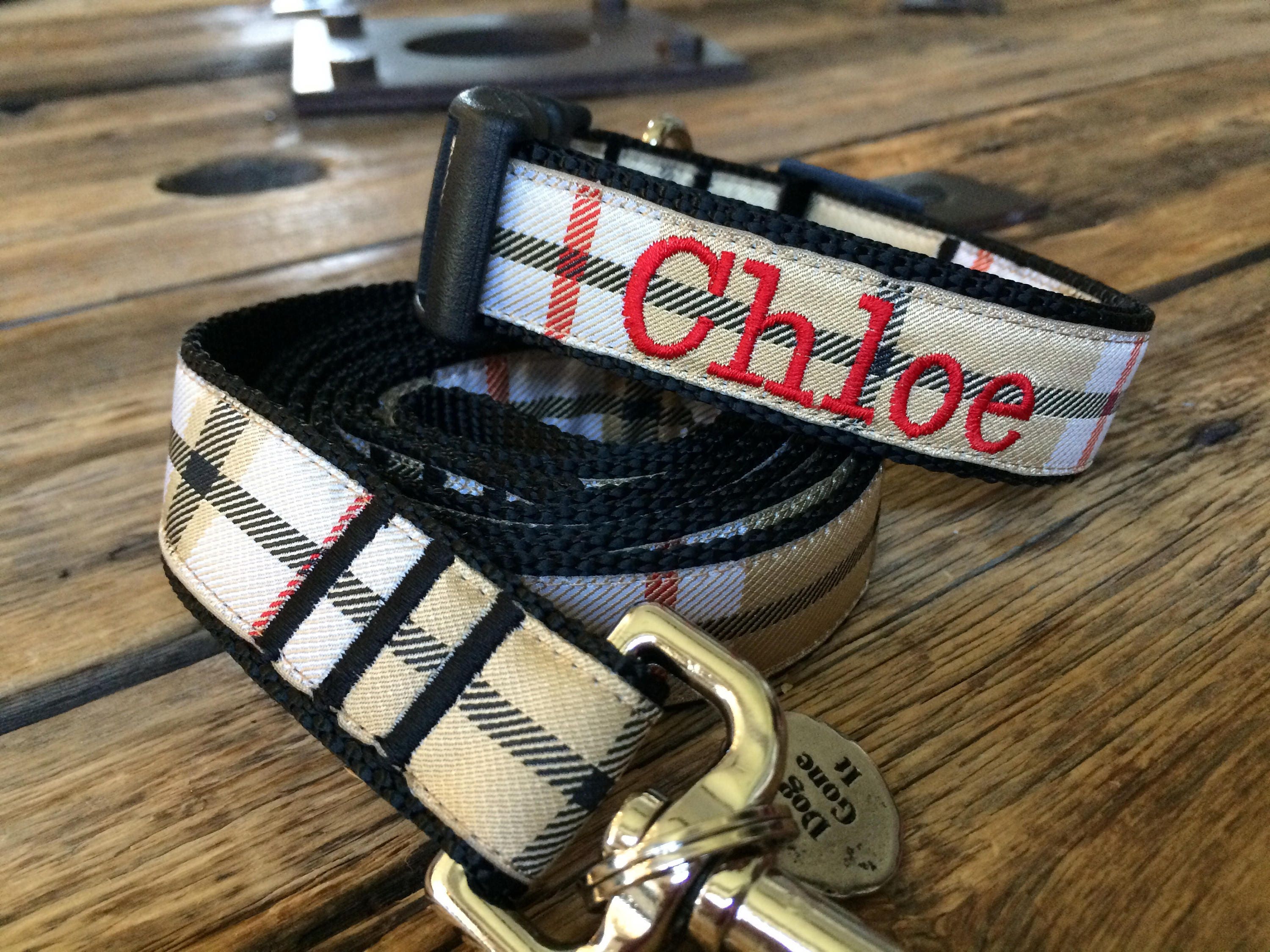 1 Width Personalized Dog Collar Burberry Dog Collar 