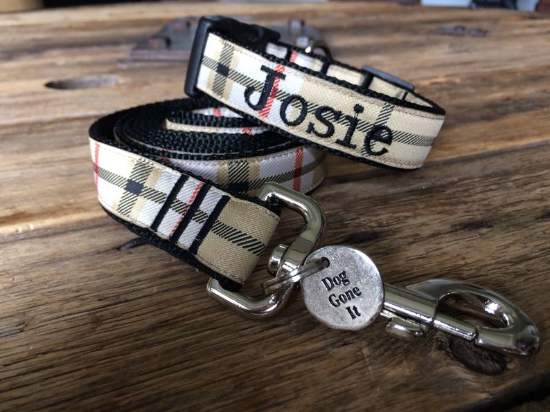 1 Width Personalized dog collar Burberry Dog collar Etsy