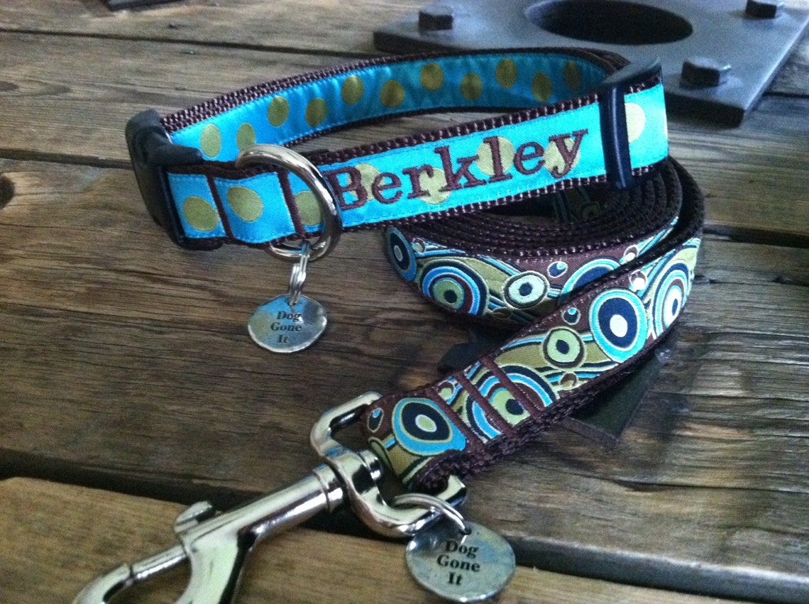Collar and Leash Set 1widthmed or Large. Personalized Etsy