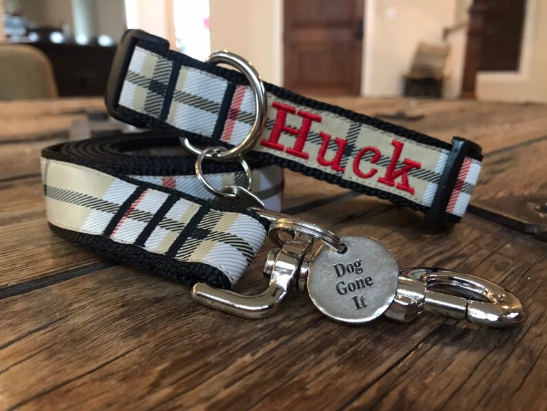 1 Personalized Dog Lead. Personalized Dog Leash. Designer dog leash, Dog Gone It. Embroidered Dog Leash. Custom Dog Leash image 3