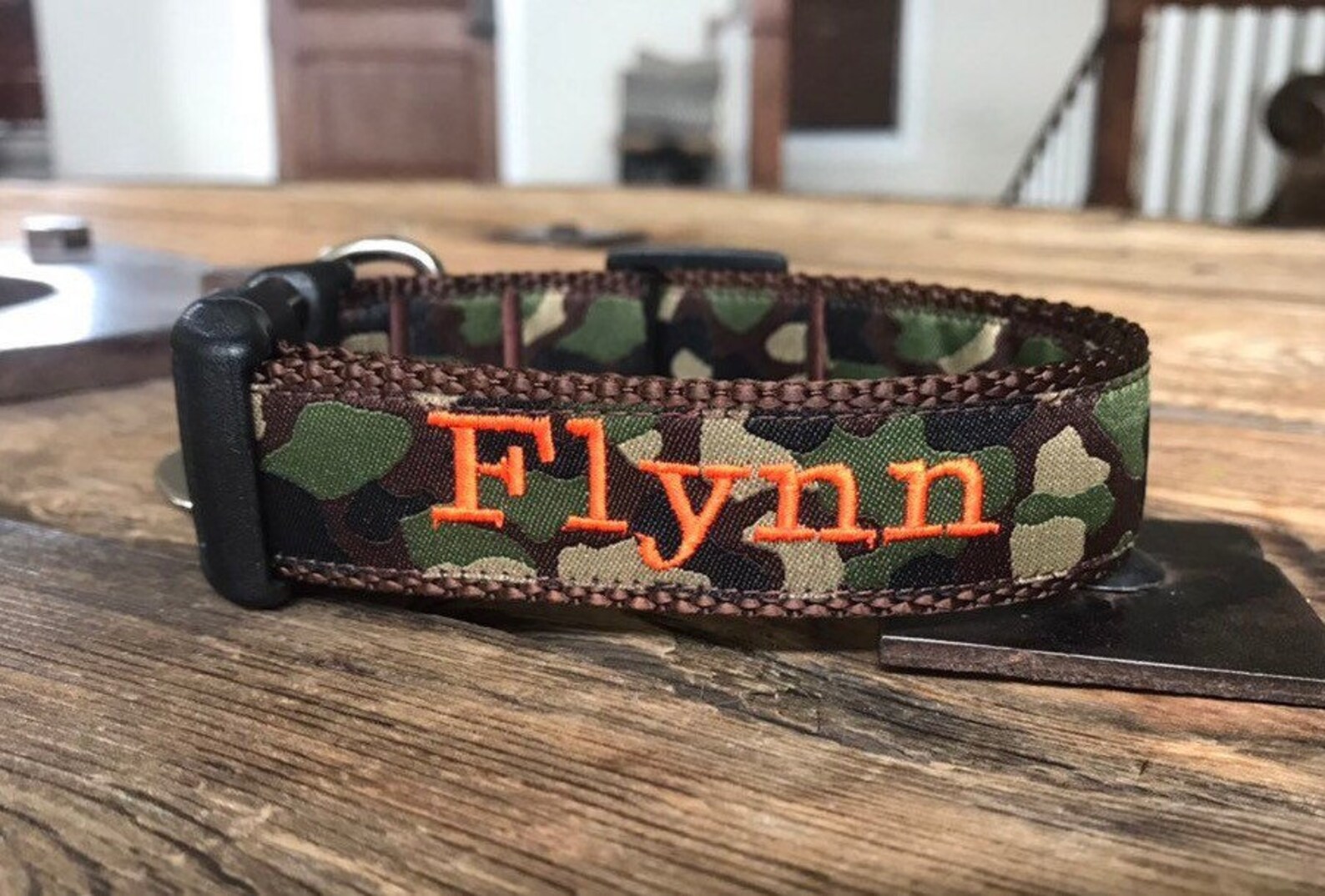 1 Width Personalized Dog Collar Camo Dog Collar Etsy