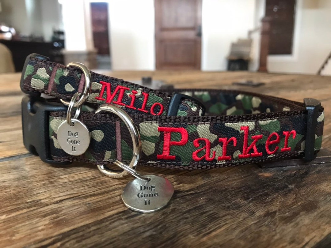 1 Width, Personalized Dog Collar, Camo Dog Collar, Martingale Collar