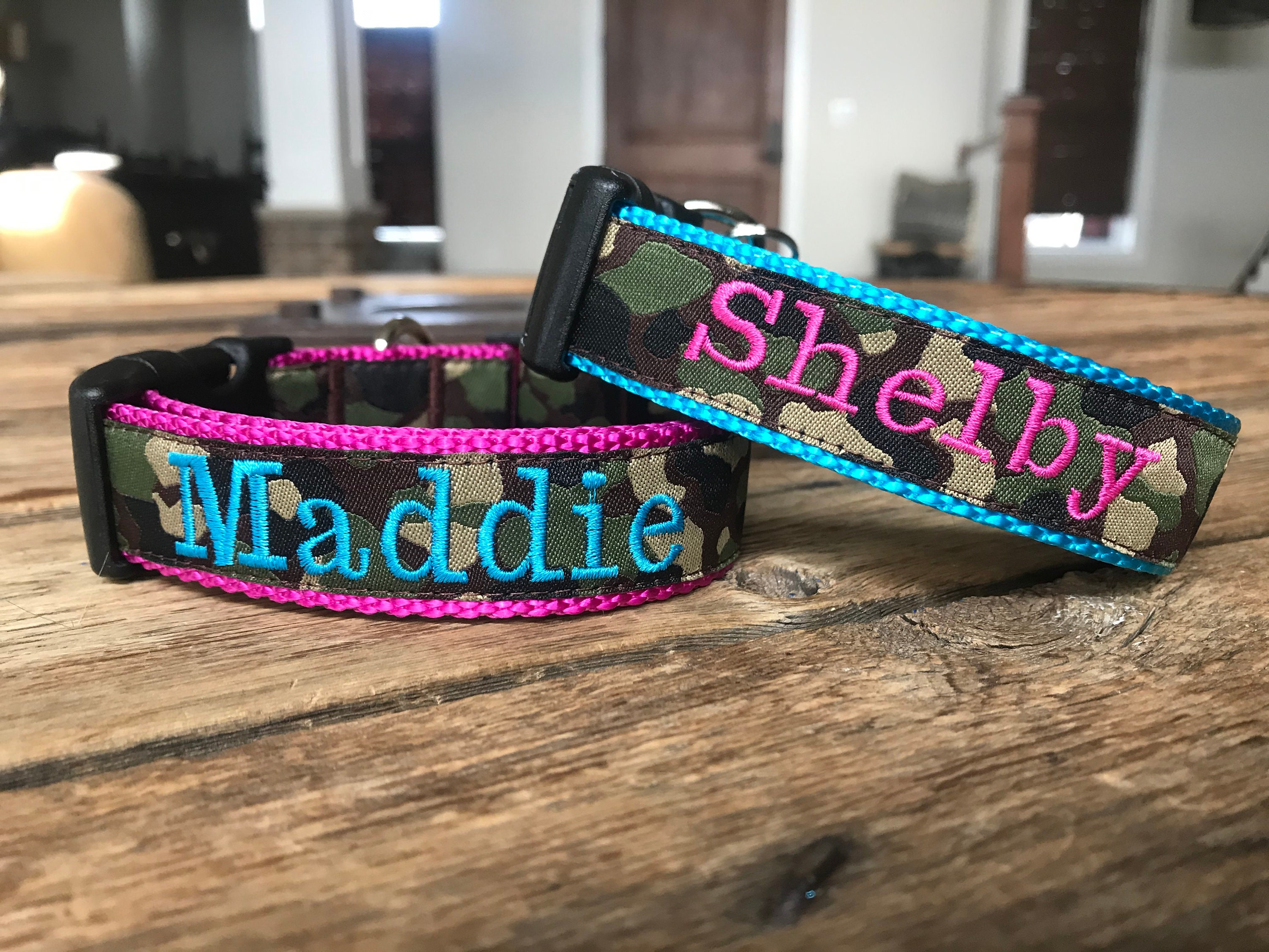 1 Width Personalized dog collar Camo dog collar Etsy