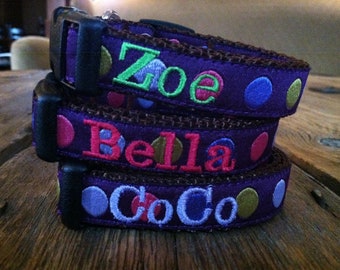 5/8" Width, Personalized dog collar, Custom dog collar, Embroidered Dog Collar, Engraved dog collar, Dog tag, Dog Gone It