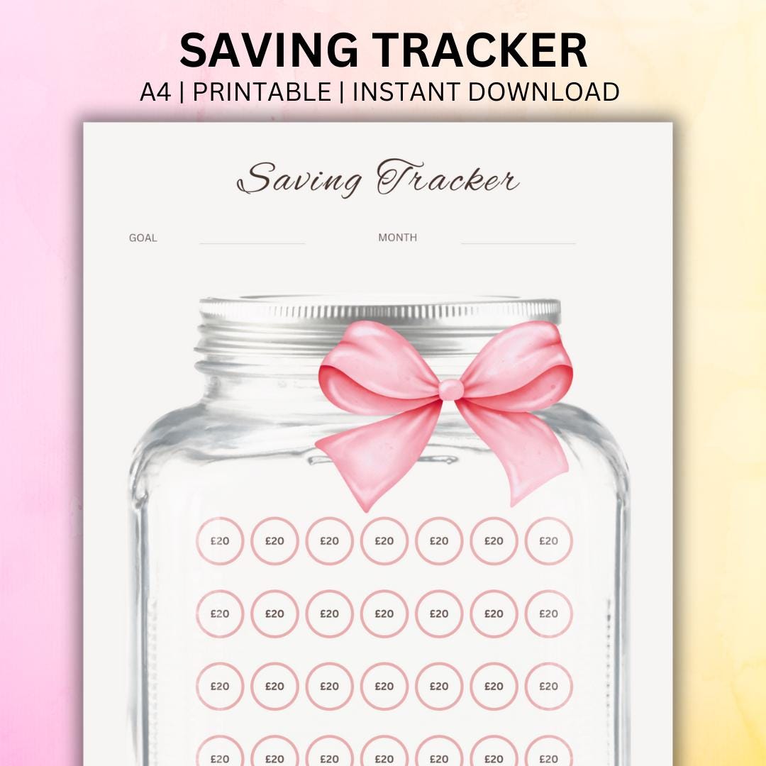 Saving Challenge Tracker, Money Goal Tracker, Personal Finance Planner ...