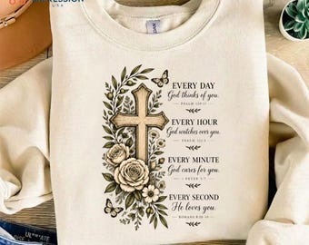 Christian Cross PNG, God Cares for You PNG, Bible Verse Christian Design, Faith Cross Floral PNG, Christian svg, Religious Digital Download